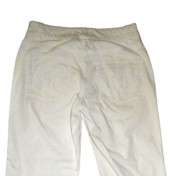 WHITE HOUSE BLACK MARKET BLANC women's size 4 97% cotton white capri pants - Picture 10 of 14